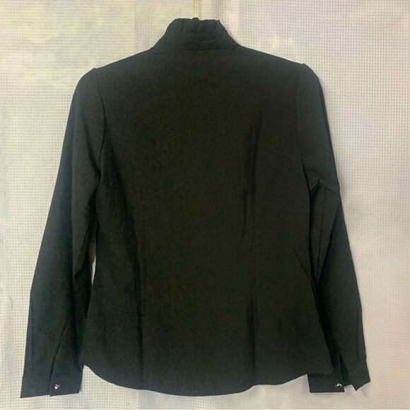 Black Victorian Style Semi Sheer Lace Pleated Blouse - Picture 7 of 12